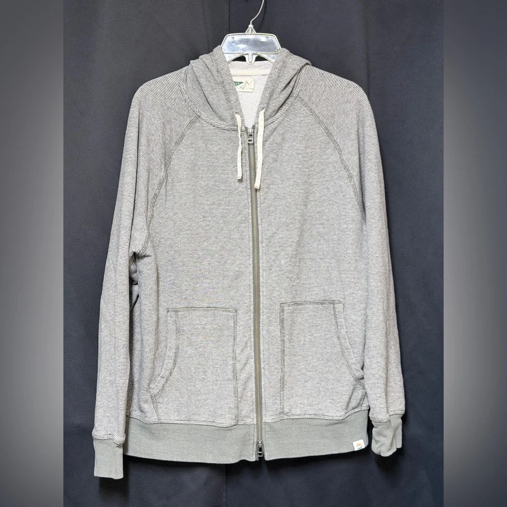 Wellen Men's Light Gray/Green Zip-Up Sweater Size: Medium